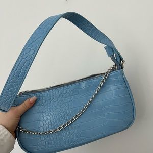 Blue Croc Leather shoulder bag